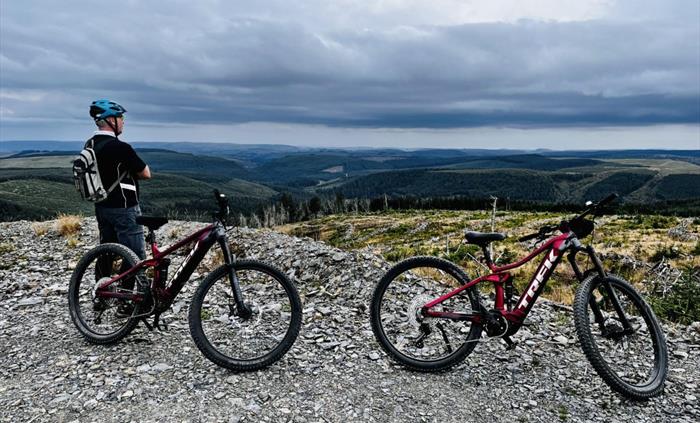 Local bike trails are available in Hafren Forest. Hafren Forest is accessable from our back door at the Hideaway.  Enjoy the trails and the great view